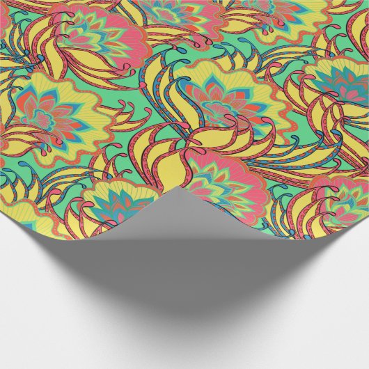 Key West Island Tropical Floral Pattern Cadeaupapier (Hoek)