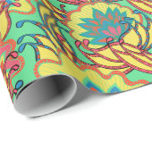 Key West Island Tropical Floral Pattern Cadeaupapier (Rol Hoek)