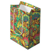Key West Island Tropical Floral Pattern Medium Cadeauzakje (Voorkant Gekanteld)