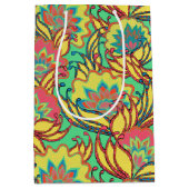 Key West Island Tropical Floral Pattern Medium Cadeauzakje (Voorkant)