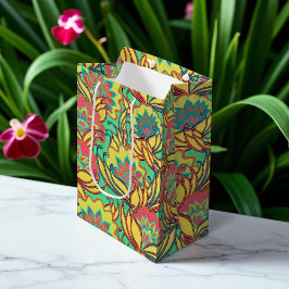 Key West Island Tropical Floral Pattern Medium Cadeauzakje