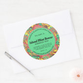 Key West Island Tropical Floral Pattern Product Ronde Sticker (Envelop)