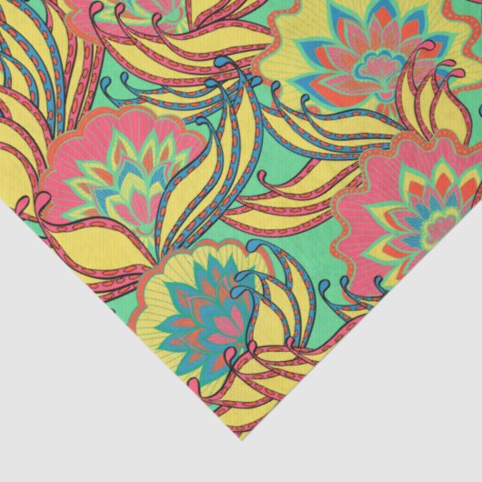 Key West Island Tropical Floral Pattern Tissuepapier (Detail)