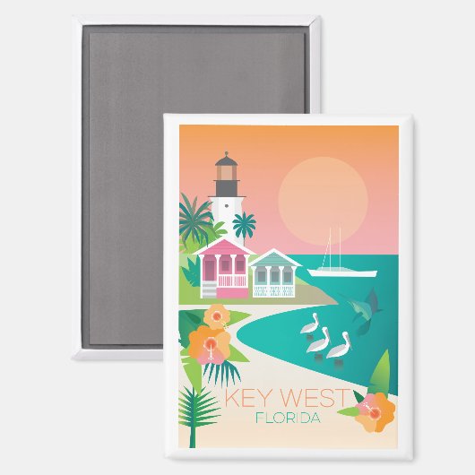 Key West koelkastmagneet Magneet (Voorkant / Achterkant)