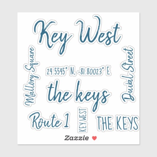 Key West-lasergesneden Stickers (Vel)