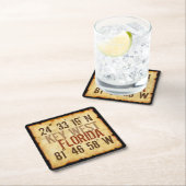 Key West Latitude-Onderzetter Kartonnen Onderzetters (Insitu)