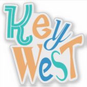 Key West leuk kleurrijk typografisch ontwerp Sticker (Voorkant)