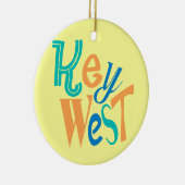 Key West-leuk typografisch ontwerp Keramisch Ornament (Rechts)