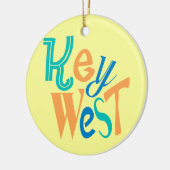 Key West-leuk typografisch ontwerp Keramisch Ornament (Links)