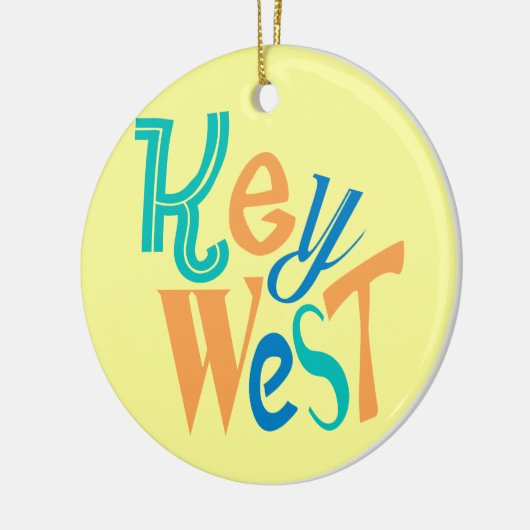 Key West-leuk typografisch ontwerp Keramisch Ornament (Links)