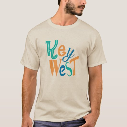 Key West leuk typografisch ontwerp T-shirt (Voorkant)