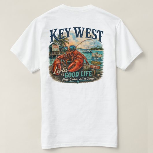 Key West Leven Het Goede Leven T-shirt (Design achterkant)