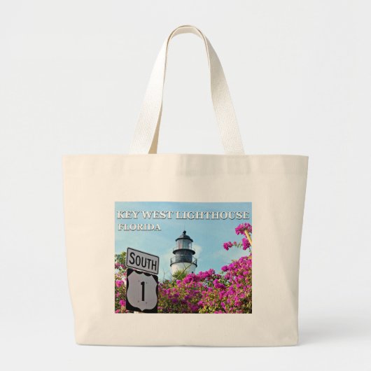 Key West Lighthouse, Florida Grote Tote Bag (Voorkant)