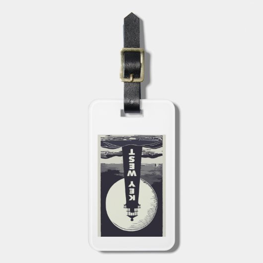 Key West Lighthouse Moon Bagagelabel (Voorkant verticaal)