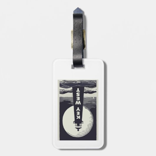 Key West Lighthouse Moon Bagagelabel (Achterkant verticaal)