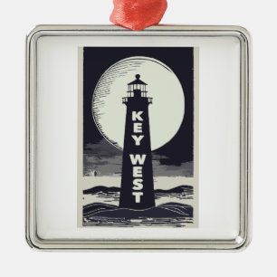 Key West Lighthouse Moon Metalen Ornament