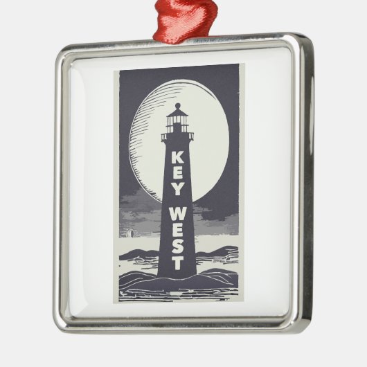 Key West Lighthouse Moon Metalen Ornament (Links)