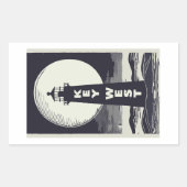 Key West Lighthouse Moon Rechthoekige Sticker (Voorkant)