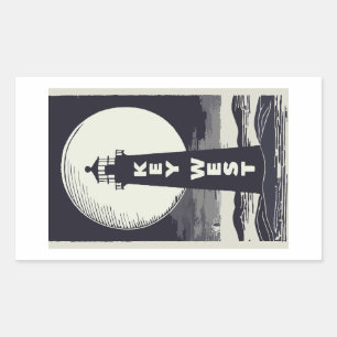 Key West Lighthouse Moon Rechthoekige Sticker