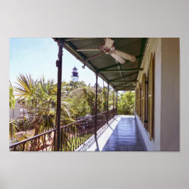 Key West Lighthouse Uitzicht uit Hemingway House Poster