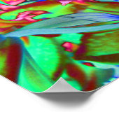 Key West Lily, groene roze tropische bloemen Poster (Hoek)