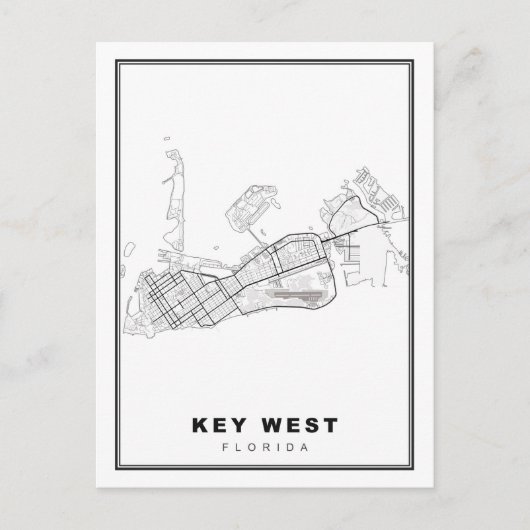 Key West Map Briefkaart (Voorkant)