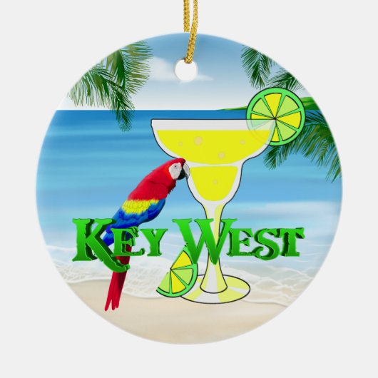 Key West Margarita Keramisch Ornament (Voorkant)