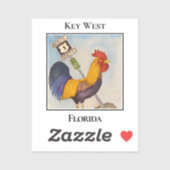 Key West, mijlpaal 0, Haan, Florida Sticker (Vel)