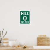 Key West Mile 0, Florida USA Poster (Keuken)