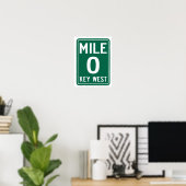 Key West Mile 0, Florida USA Poster (Thuiskantoor)