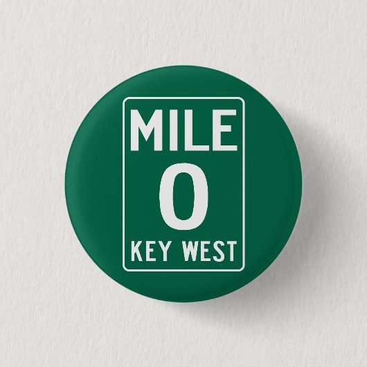 Key West Mile 0, Florida USA Ronde Button 3,2 Cm (Voorkant)