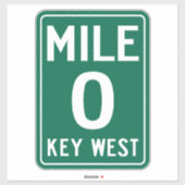 Key West Mile 0, Florida USA Sticker (Vel)