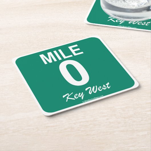 Key West Mile Marker 0 Kartonnen Onderzetters (Schuin)