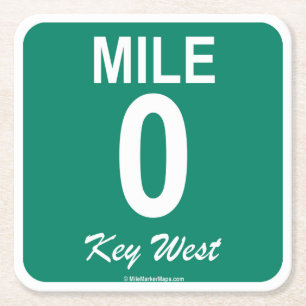Key West Mile Marker 0 Kartonnen Onderzetters