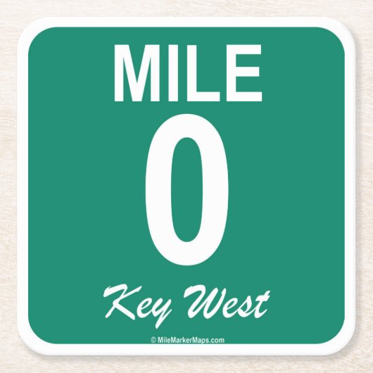Key West Mile Marker 0 Kartonnen Onderzetters (Voorkant)