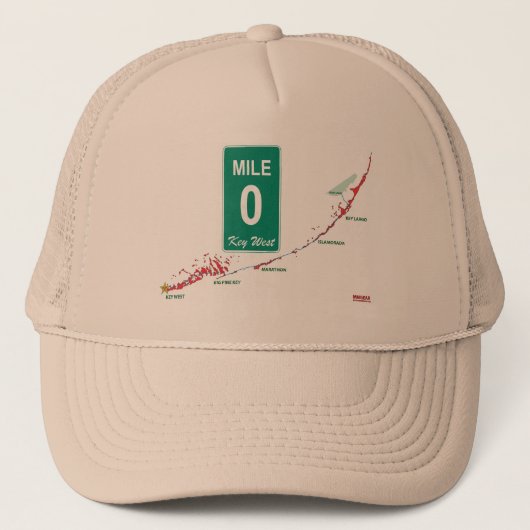 Key West Mile Marker 0 Trucker Pet (Voorkant)
