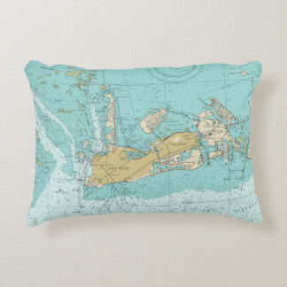 Key West nautical Chart and Coordinates Pillow Accent Kussen