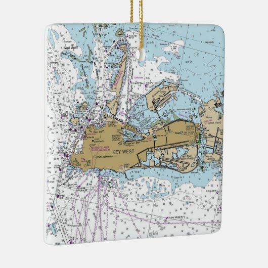 Key West Nautical Chart Keramisch Ornament (Rechts)