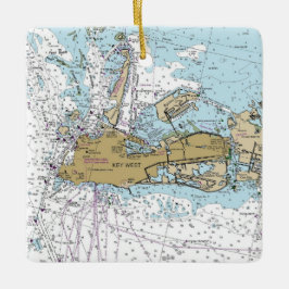 Key West Nautical Chart Keramisch Ornament