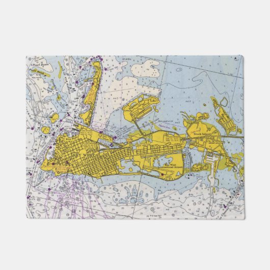 Key West Nautical Chart Map Deurmat (Voorkant)