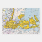 Key West Nautical Chart Map Inpakpapier Vel (Voorkant 2)