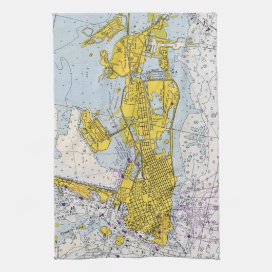 Key West Nautical Chart Map Theedoek (Verticaal)