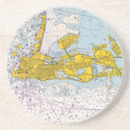 Key West Nautical Map Zandsteen Onderzetter