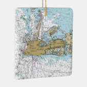 Key West Nautical Sailing Chart Keramisch Ornament (Rechts)