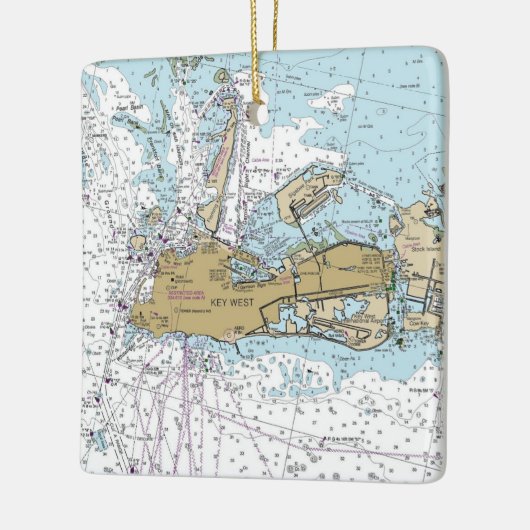 Key West Nautical Sailing Chart Keramisch Ornament (Links)