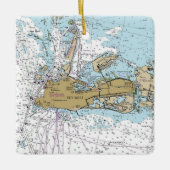 Key West Nautical Sailing Chart Keramisch Ornament (Voorkant)