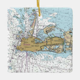 Key West Nautical Sailing Chart Keramisch Ornament