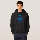 Key West Ocean Blue Tribal Turtle Hoodie (Voorkant volledig)