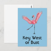 Key West of Bust Grappig Florida Roze Flamingo Briefkaart (Voorkant / Achterkant)