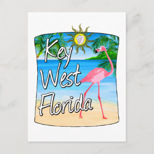 Key West Pink Flamingo Florida Keys Briefkaart